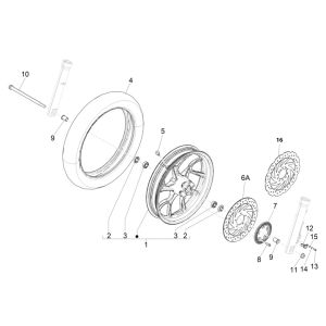 Piaggio Medley 125 ABS E5 2021-2022 front wheel (EMEA)