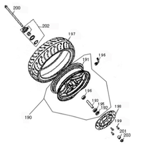 Front wheel Baotian Carino blue