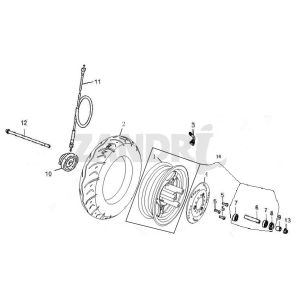 Front wheel BTC Grande Retro GT1 coffee cream
