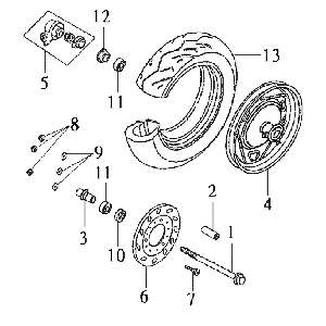Front wheel Sym DD50 blue