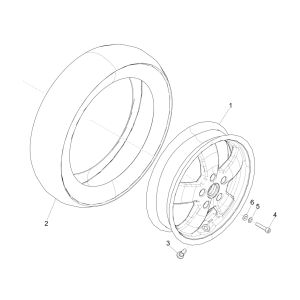 Front wheel Vespa GTS 300 HPE 4T 4V IE ABS E4 2019 (EMEA)