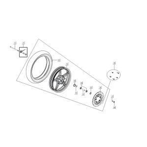 Front wheel Kymco Agility 16'+ 4-stroke injection euro4 matte blue