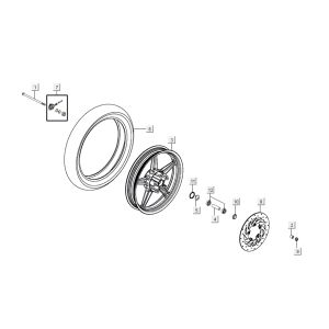 Front wheel Kymco Agility 16'+ 4t matt metalic blue