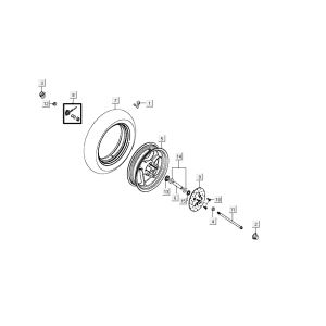 Front wheel Kymco Agility Delivery 4-stroke euro4 black