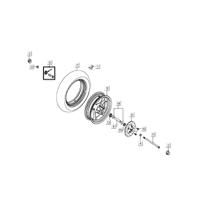 Front wheel kymco agility FR 12' 4-stroke euro4 green