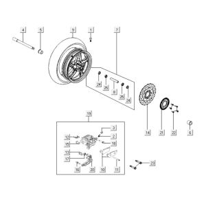 Front wheel Kymco Downtown 300i white