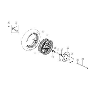 Front wheel Kymco Like 4-stroke tecno silver like T T 2015