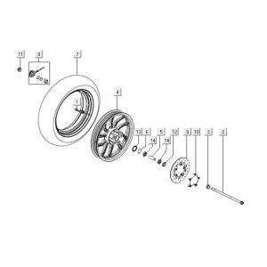 Front wheel Kymco People One 125i