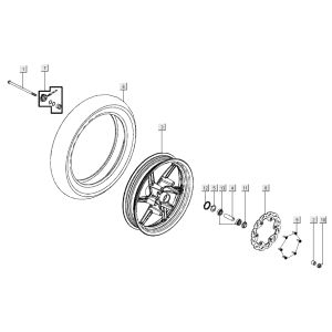 Front wheel Kymco Super 8 Street 4-stroke blue