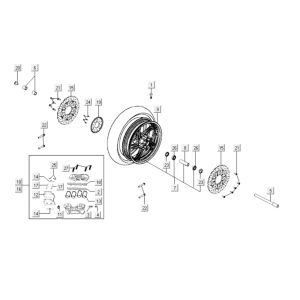 Front wheel Kymco Xciting 400i Pearly Black