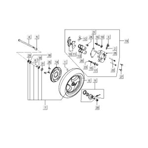 Front wheel Kymco Yup 2t ac blue