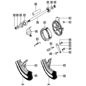Voorwiel oud Tomos QUADRO E-START (25-45KMH) (K8-L0)