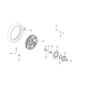 Front wheel Kymco People S 50i E4 Blue