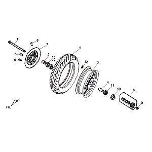 Front wheel brake disc Sym Allo GT (WH006 S882U) white silver
