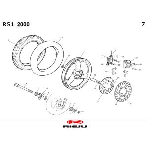 Front wheel Rieju RS1 matt grey 2002 2-stroke