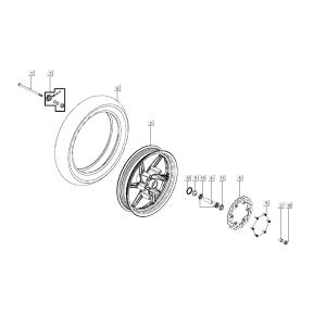 Front Wheel Kymco Super8 Street 50i E4 Matt Black