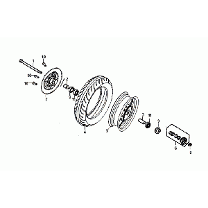 Front Wheel Sym Allo Euro4 (BK-5560S) Bright Black