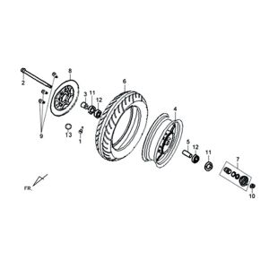 Sym XPRO 50 E4 front wheel