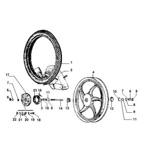 Front wheel Vespa Ciao 2-stroke