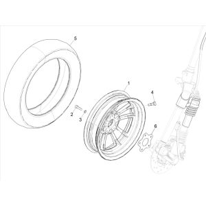 Vespa Elettrica 2018-2019 Front Wheel