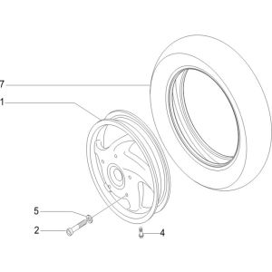 Front wheel Vespa Lxv 25km 4-stroke 2-valve