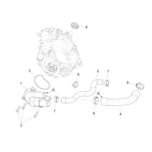 Piaggio MP3 300 HPE /300 HPE SPORT E5 ABS 2020-2022 (EMEA) water pump