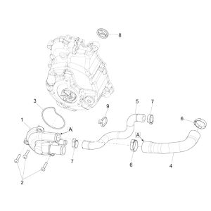 Water pump Vespa GTS 300 HPE 4T 4V IE ABS E4 2019 (EMEA)