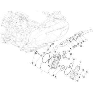 Vespa GTS 125 4T E5 ABS 2021 (EMEA) water pump