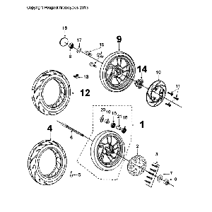 Wheels Peugeot Citystar 50 Brown