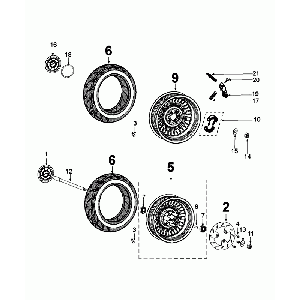 Wheels Peugeot Django milky white