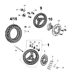 Wheels Peugeot Jet Force LC Injection Blue