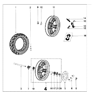 Wheels Peugeot Kisbee RS White