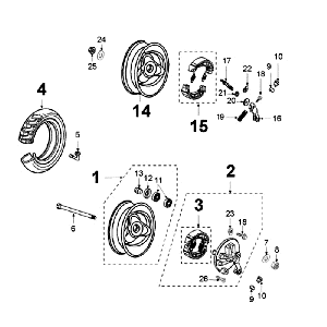 Wheels Peugeot Ludix 10 Black