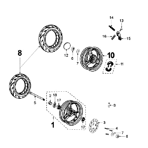 Wheels Peugeot New Vivacity 2-stroke Dark Blue