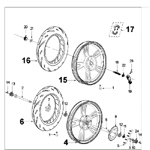 Wheels Peugeot Tweet old matt black