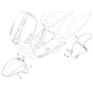 Front fender Vespa Sprint 2-stroke red dragon 894