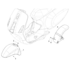 Front fender Vespa Sprint 4-stroke 2-valve white fusion 544
