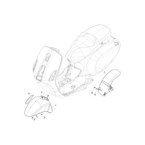 Front fender Vespa Primavera 4-stroke 4-valve brown 129/A