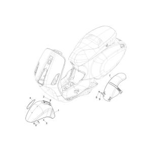 Front fender Vespa Primavera 2-stroke white fusion 544