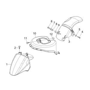 Mudguard Piaggio Fly 2-stroke white 724