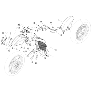 Wheel Space - Mudguard Piaggio Beverly 350 E3 Sport Touring 2013-2014 black 90/B