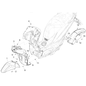 Wheel space - Piaggio Medley 150 4T IE ABS E4 2016-2020 fender (EMEA)