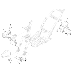 Wheel space - mudguard Piaggio NRG Power DD 2007-2017 matt black 80/B