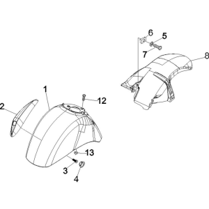 Wheel Space - Mudguard Vespa GTS 250 ie 2005-2009 (with ABS) grey excalibur 738/A