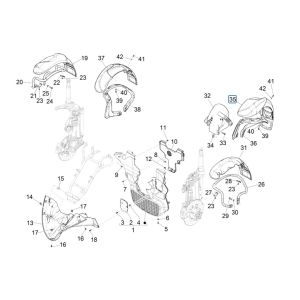 Wheel space - Piaggio MP3 300 HPE fender/300 HPE SPORT E5 ABS 2020-2022 (EMEA)