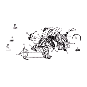 Front plate/ inner plate/ indicators Sym Symphony ST 125I E4 White (WH-006)