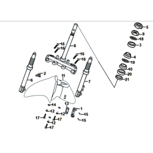 Front fork/front fender/headset Sym Symphony ST 125I E4 White (WH-006)