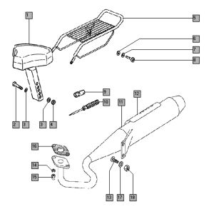 Zadel - uitlaat - drager Tomos QUADRO E-START (25-45KMH) (K8-L0)
