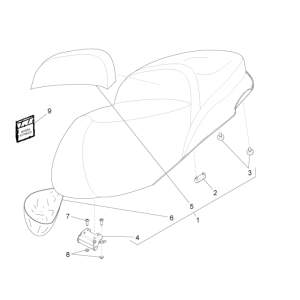 Saddle - Seat Piaggio Beverly 350 E3 Sport Touring 2013-2014 black 94