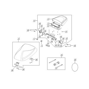 Saddle Kymco Agility 12' 4-stroke black